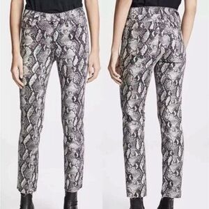 Paige NWT Hoxton Slim Snakeskin Pants Jeans Raw Hem Women’s Size 26 Gray‎ Roccia